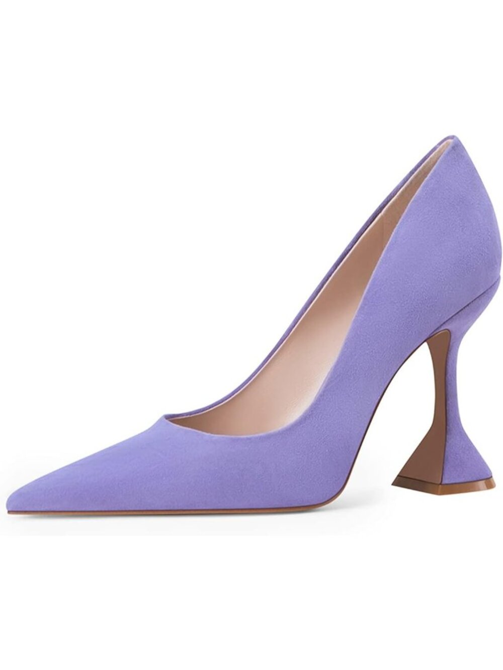 Women's Purple Kitten Heels Pointed Toe Slip On Pumps High Heels Party Shoes
